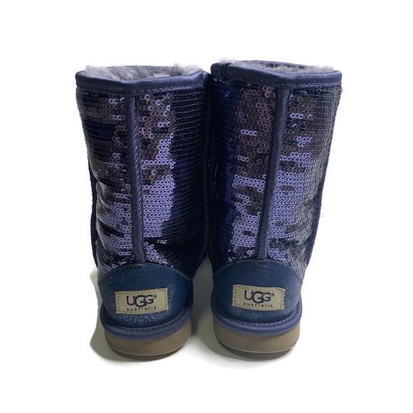 Ugg Perfect Soft Purple Mid Calf Sheepskin Sequin Fur Lined Boots - Picture 2 of 12